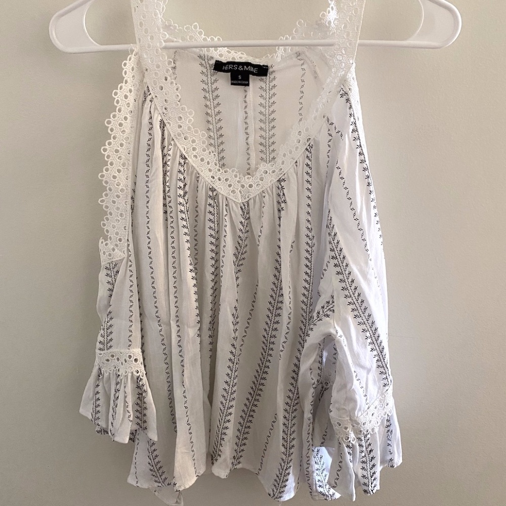 Hers & Mine Cold Shoulder Top